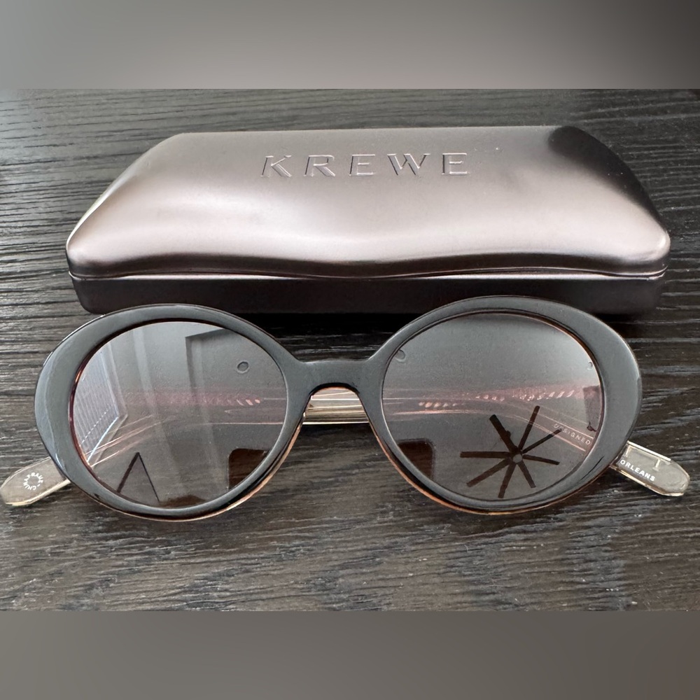 KREWE Black Oval Sunglasses
